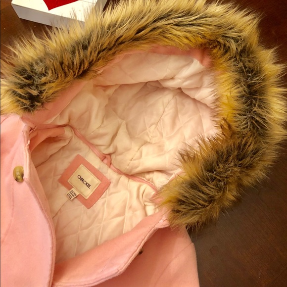 Cat & Jack Wool Faux Fur Hooded Coat - Picture 3 of 5